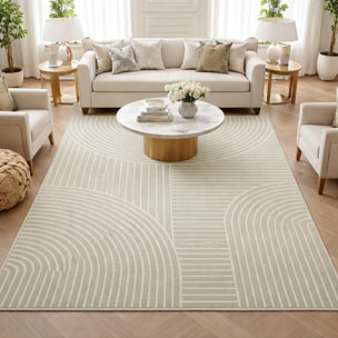Tapis salon et chambre tissé motif géométrique SUDU