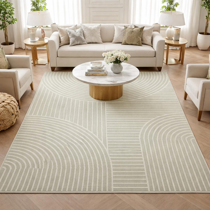 Tapis salon et chambre tissé motif géométrique SUDU