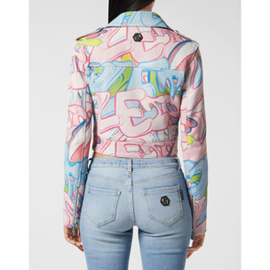 PHILIPP PLEIN Chaqueta de cuero BOMBING GRAFFITI