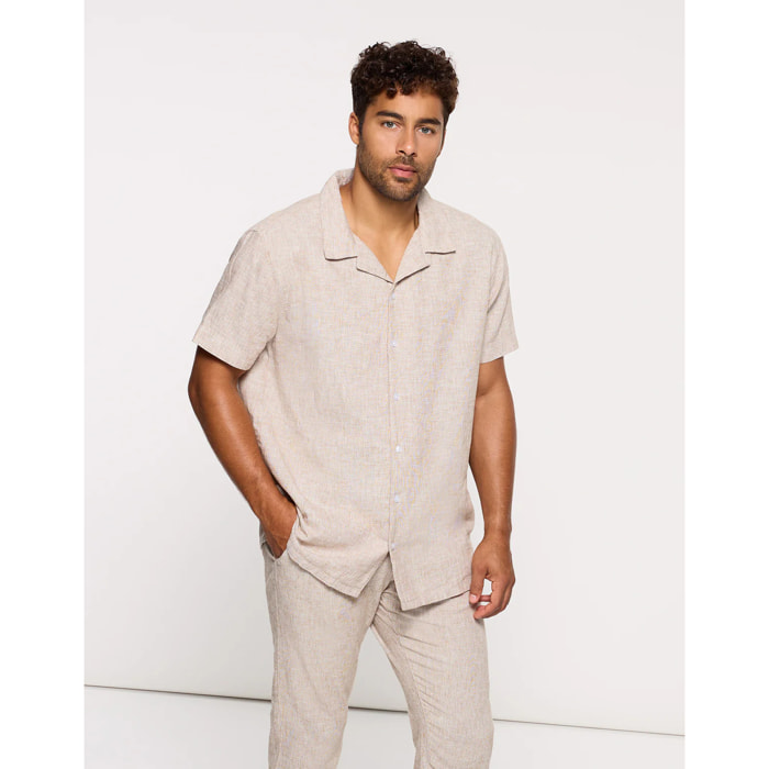 Camisa Lino Beige - Deon