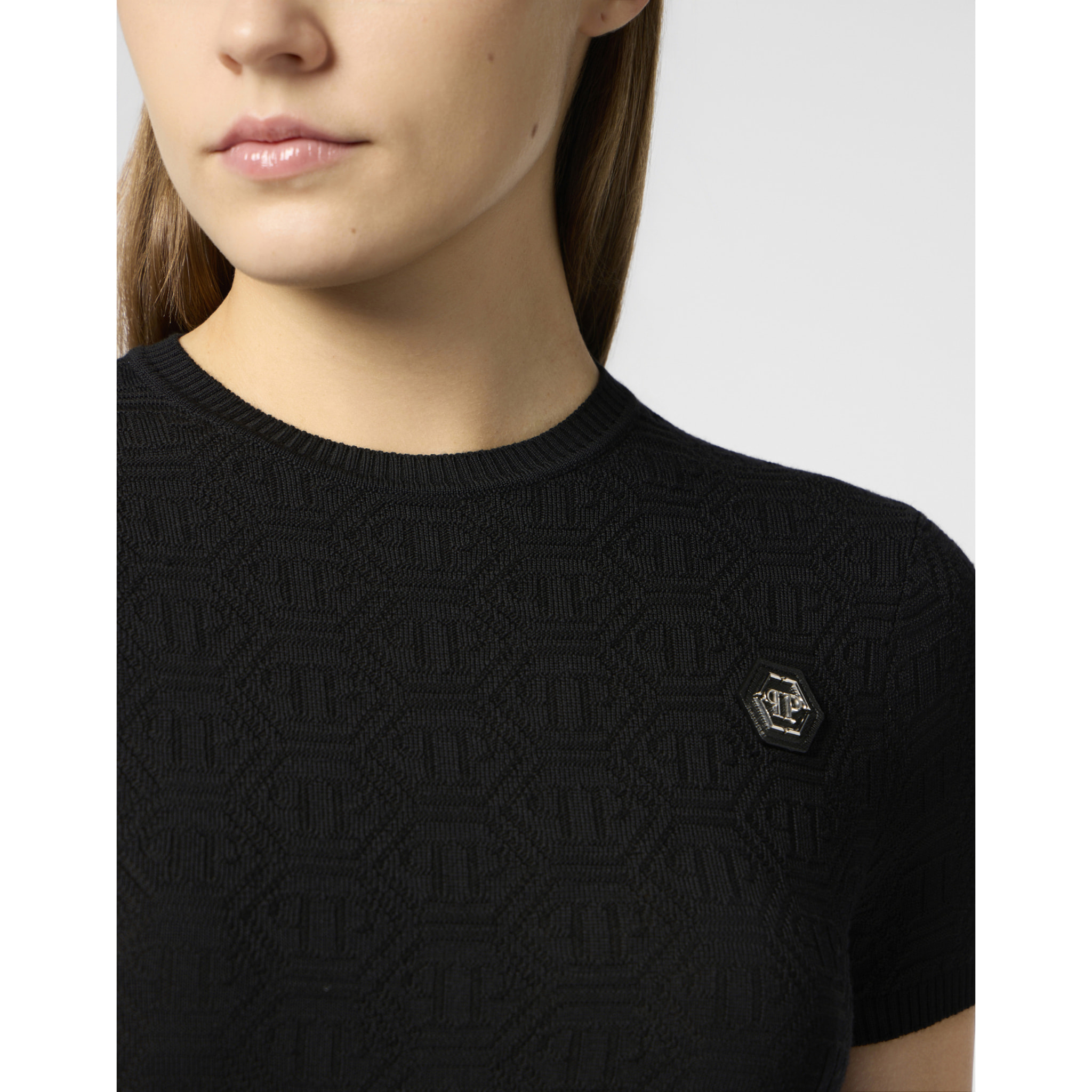 PHILIPP PLEIN Knitted T-Shirt Sexy Pure Fit Monogram Monogram