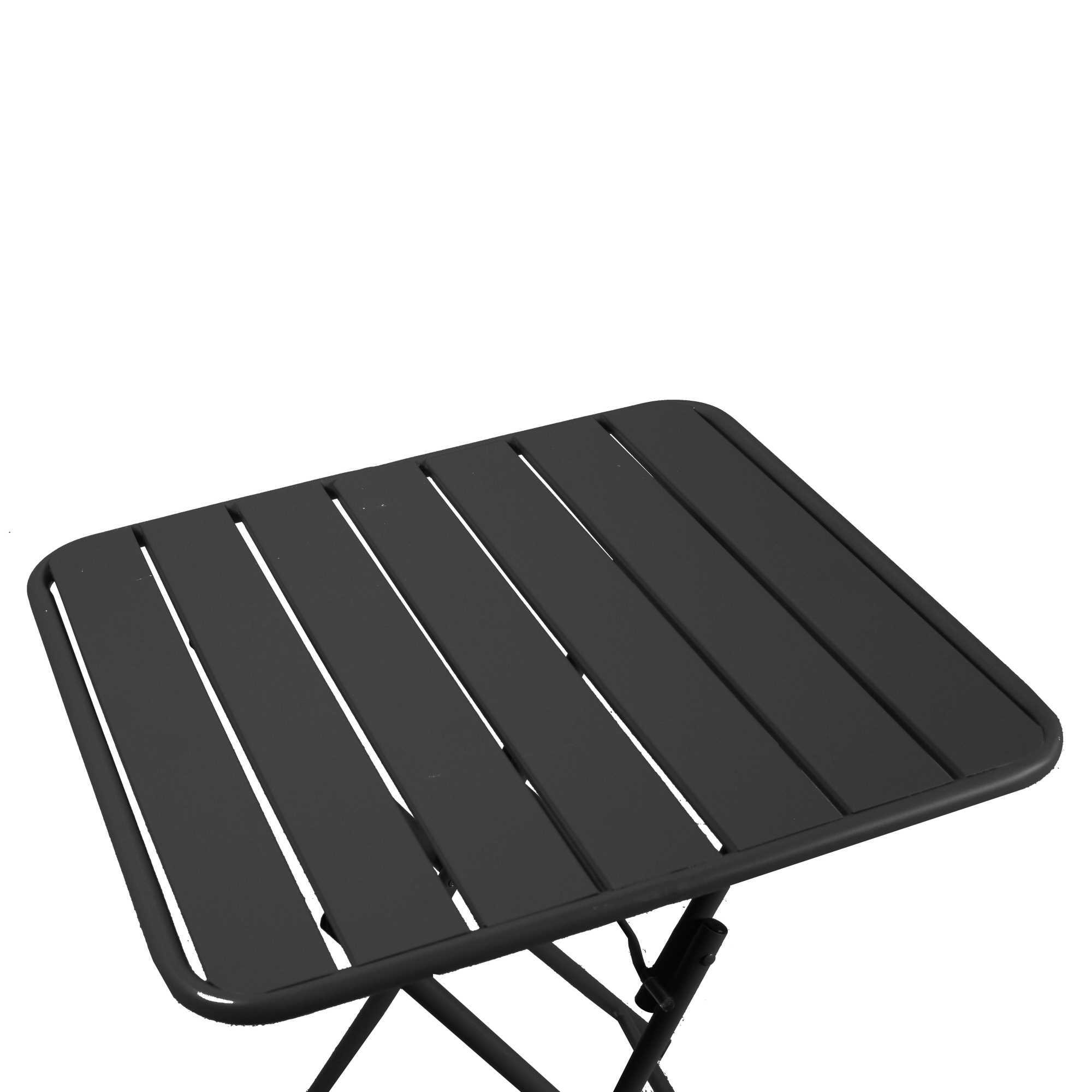Tavolo Rovigo Vacchetti in metallo pieghevole antracite cm80x80h72