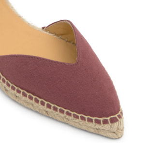 Alpargata plana Brava en lino con cintas, escote en V y punta afilada