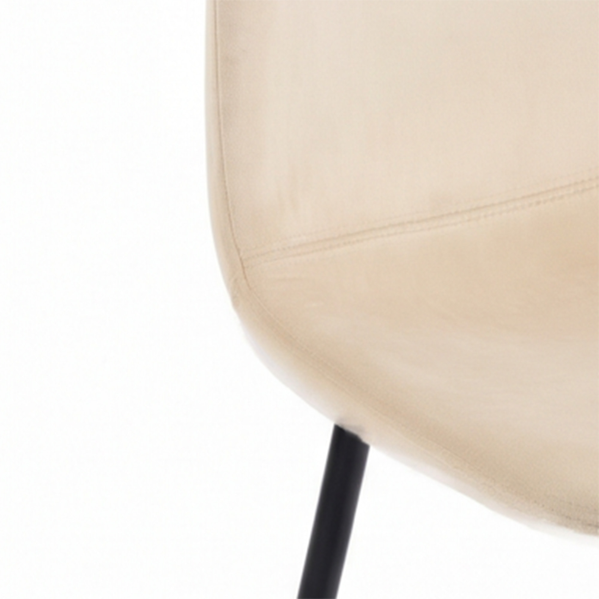 Set di 4 sedie SALAMANCA in tessuto effetto velluto beige e gambe nere