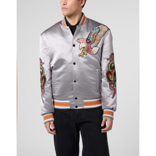 PHILIPP PLEIN Shiny Satin Bomber Tattoo Patches