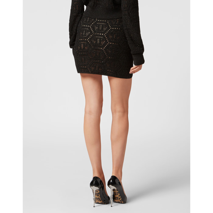 PHILIPP PLEIN Knit Short Skirt MONOGRAM