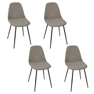 Chaise Cotele Scott Taupe - Lot De 4