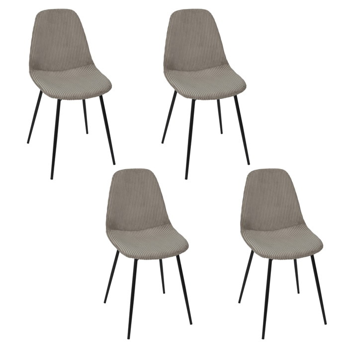 Chaise Cotele Scott Taupe - Lot De 4