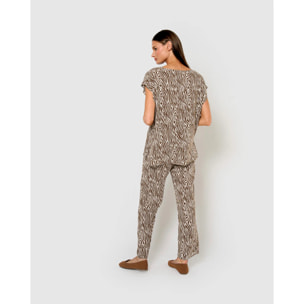 Pantalón viscosa uda marrón
