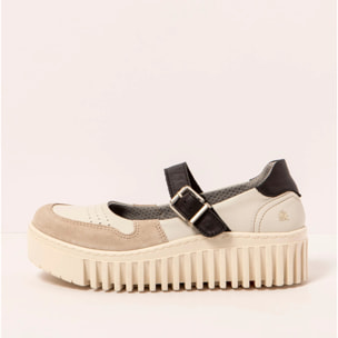 Zapatos 1515 NAPPA CREAM-BLACK/BRIGHTON color Cream-black