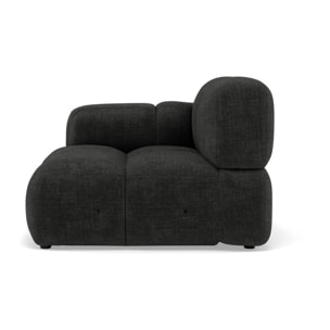 Grace - module d'assise gauche en velours texturé - Gris Anthracite