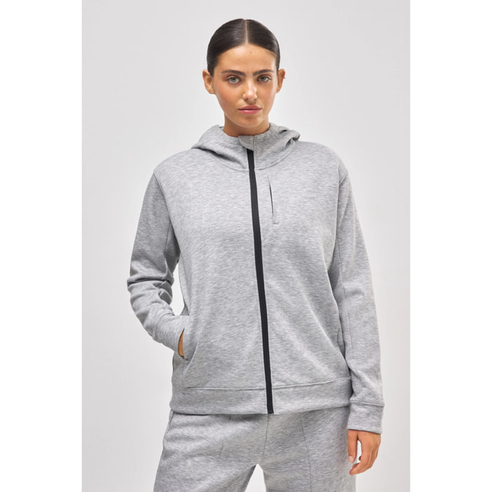 Giacca sportiva grigia con cappuccio