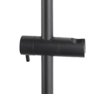 Set de douche avec mitigeur thermostatique + douche de tête + douchette 3 jets, noir mat (SATSSTZC)