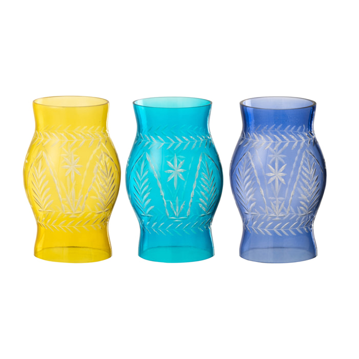J-Line photophore Tarifa - verre - mix - 3 pièces