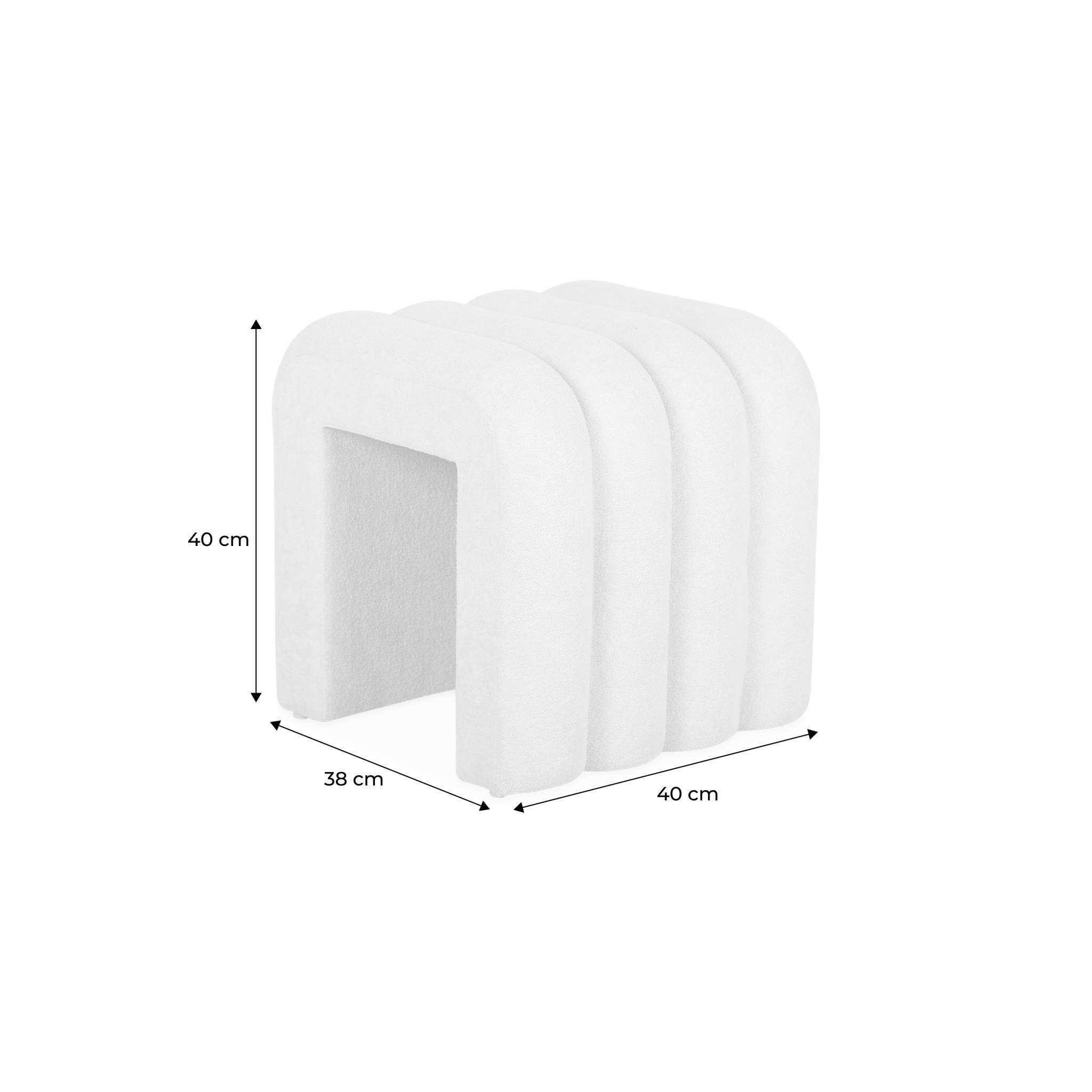 Set de 2 poufs contemporains en tissu beige