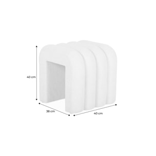 Set de 2 poufs contemporains en tissu beige