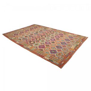 Tapis kilim ethnique en laine naturelle, tissé plat artisanal