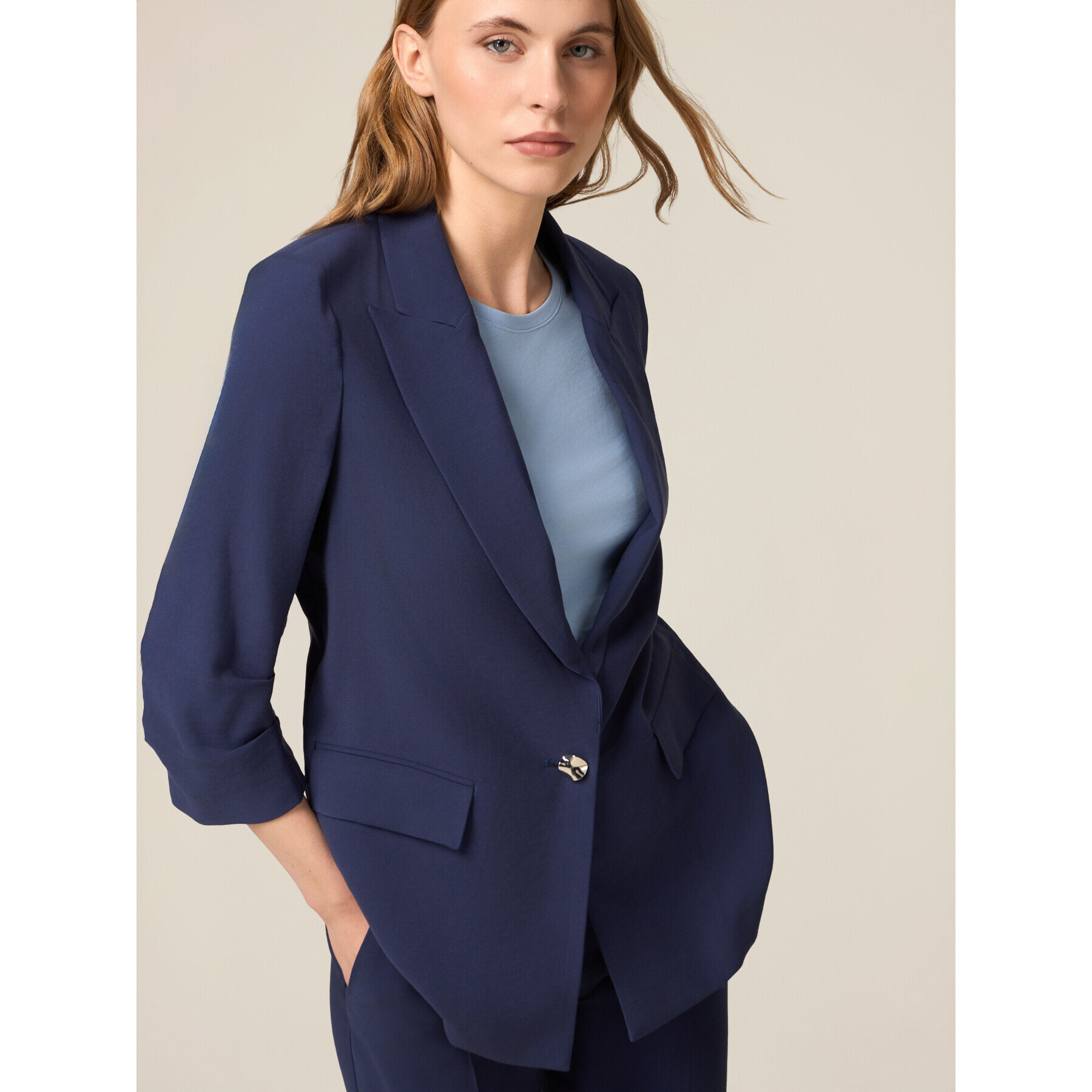 Oltre - Giacca destrutturata fluida - Blu