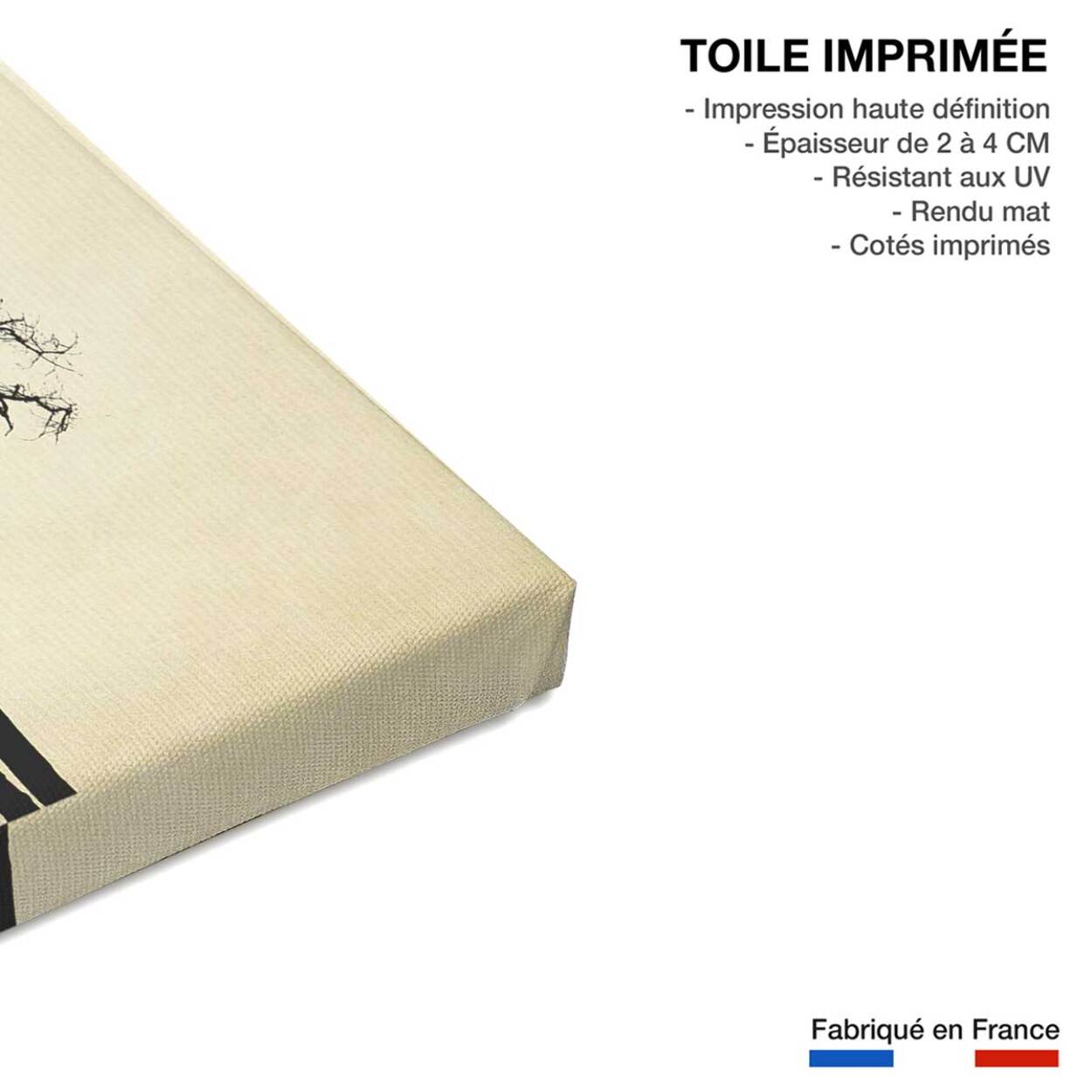 Tableau abstrait lune et soleil d'hiver Toile imprimée