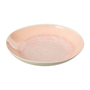 J-Line assiette profonde Lara - porcelaine - rose clair - 4 pcs