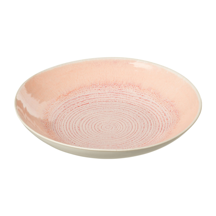 J-Line assiette profonde Lara - porcelaine - rose clair - 4 pcs