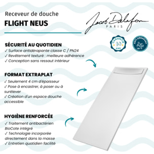 Receveur antidérapant Flight Neus + bonde + capot