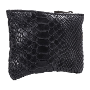 Seconda Portafoglio Donna Donna.Pelle autentica Scamosciata Incisa Serpente