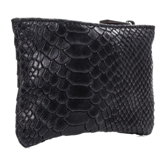 Seconda Portafoglio Donna Donna.Pelle autentica Scamosciata Incisa Serpente