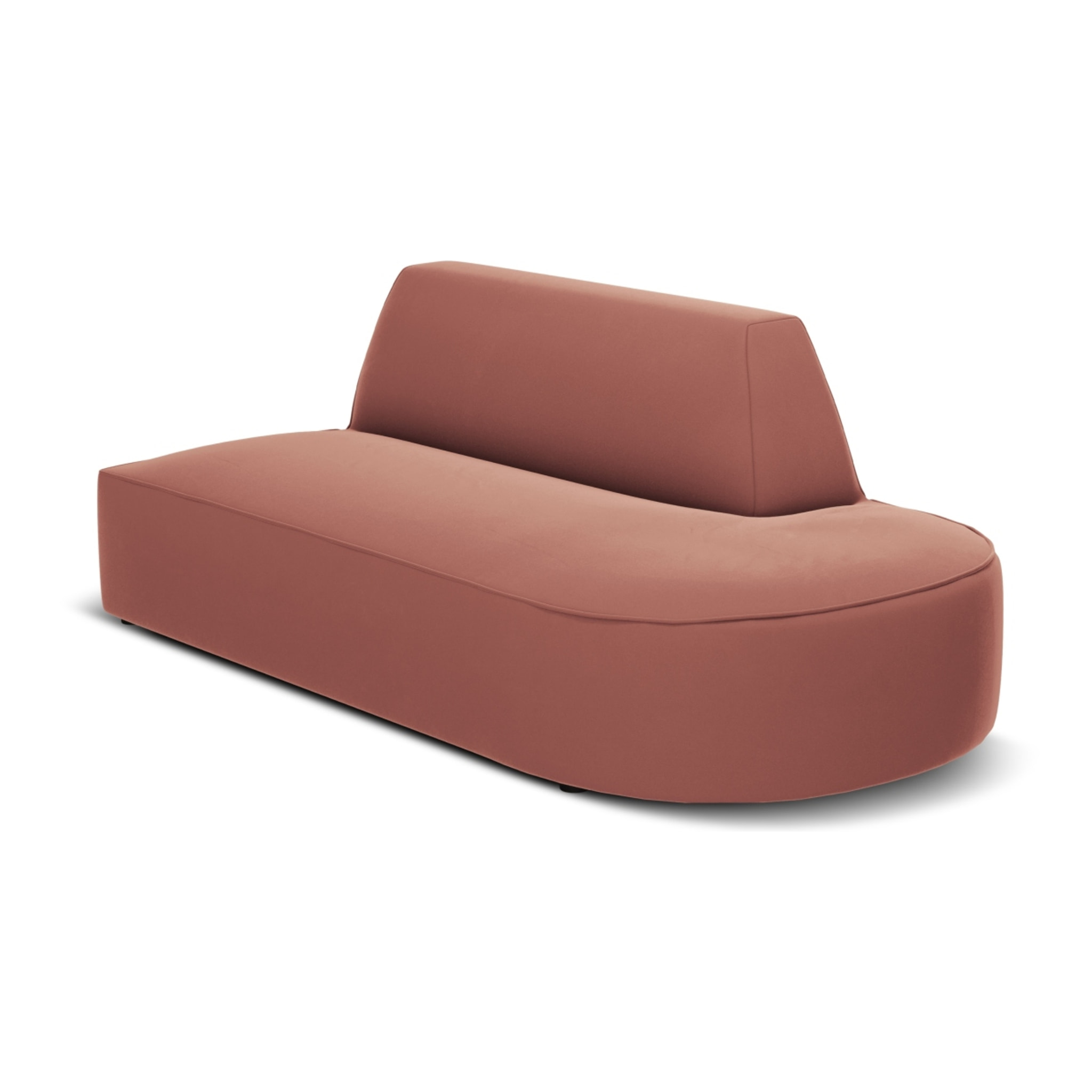 Canapé modulable droit "Charles" 2 places en velours rose