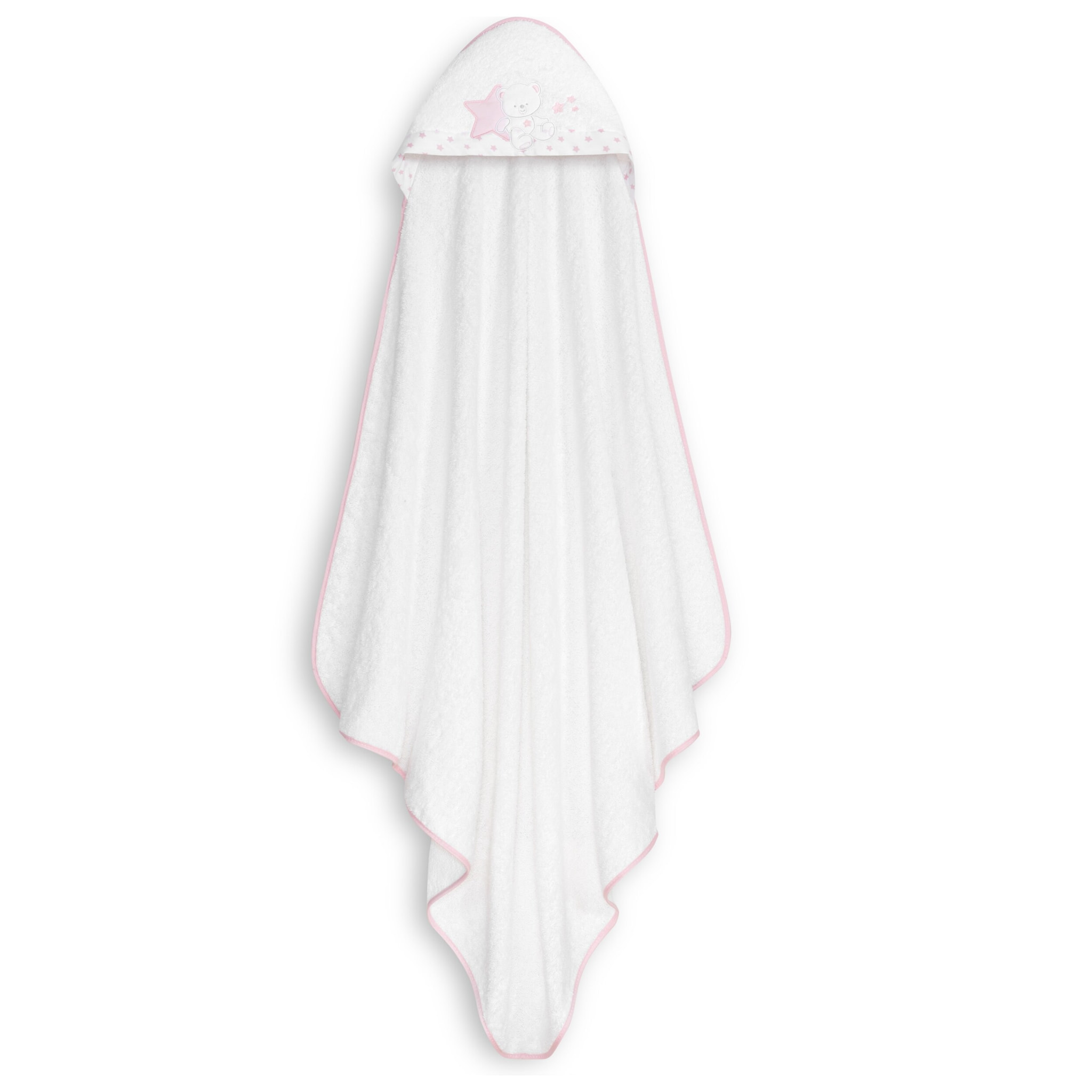 Capa Baño 1X1 Mod Osito Sentado Estrella+ Gorro Bco/Rosa