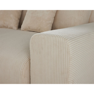 Garance - module d'assise 2 places avec accoudoir droit - en velours côtelé - Beige