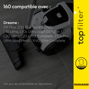 Lot de 4 sacs pour aspirateur robot Dreame TopFilter Premium