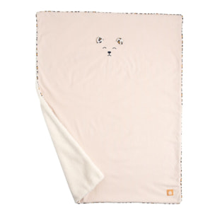 Couverture bébé en velours cotelé et sherpa