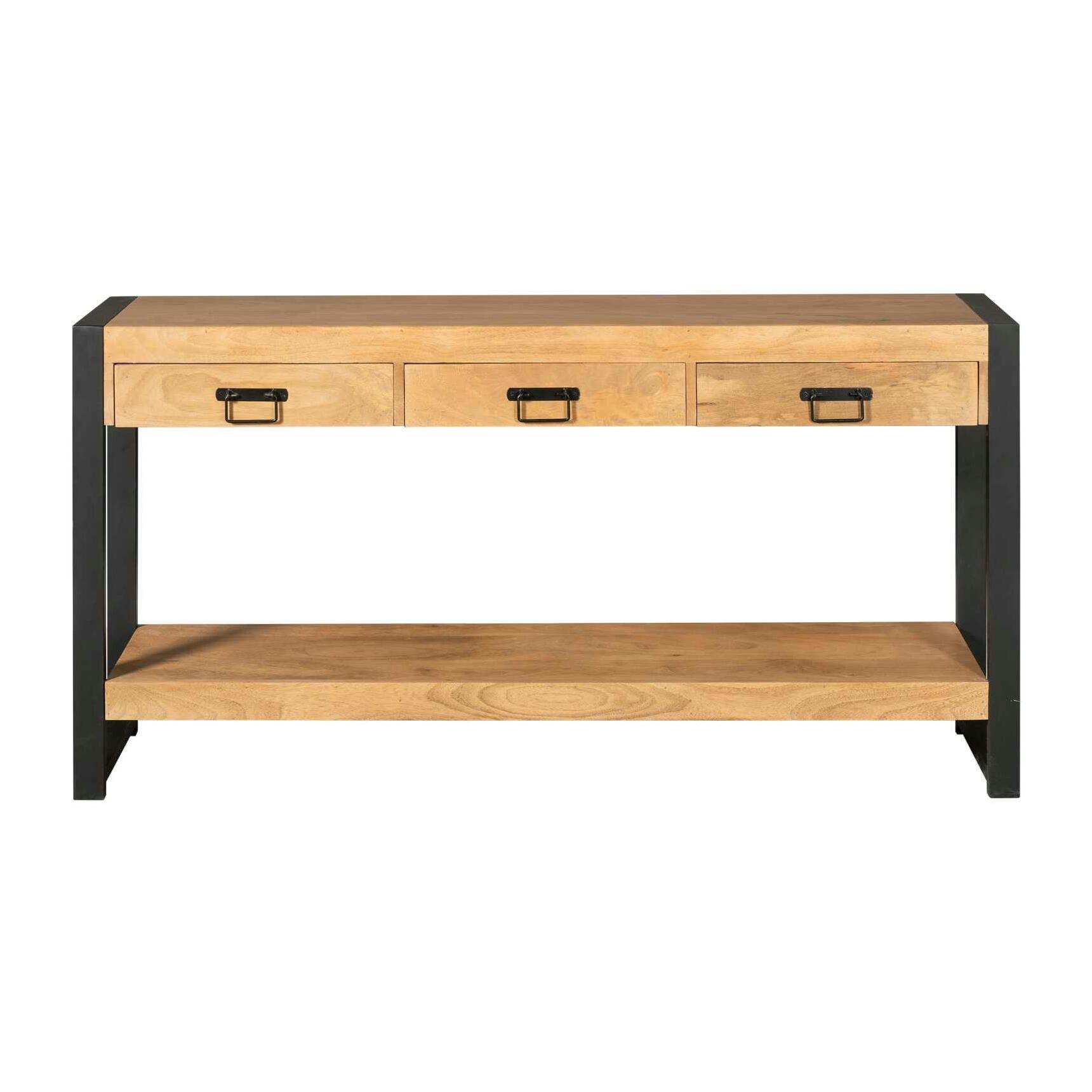 Console longue bois métal 150 cm MILORA