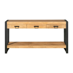Console longue bois métal 150 cm MILORA
