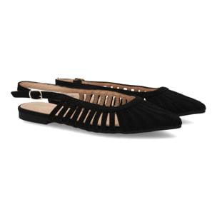 Bailarina destalonada plana con punta fina para mujer