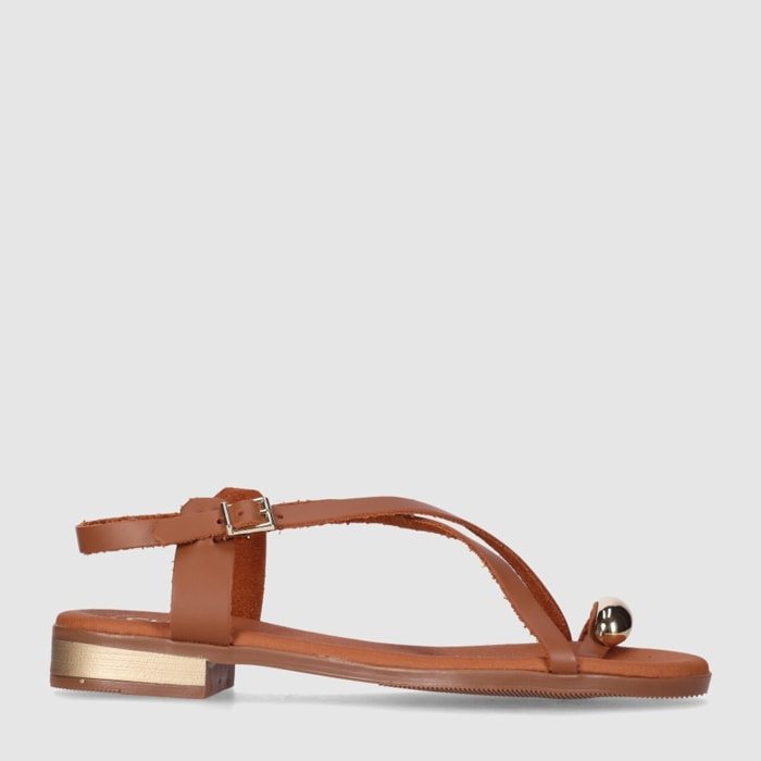 Sandalias de Piel - Cuero - Tacón: 2 cm