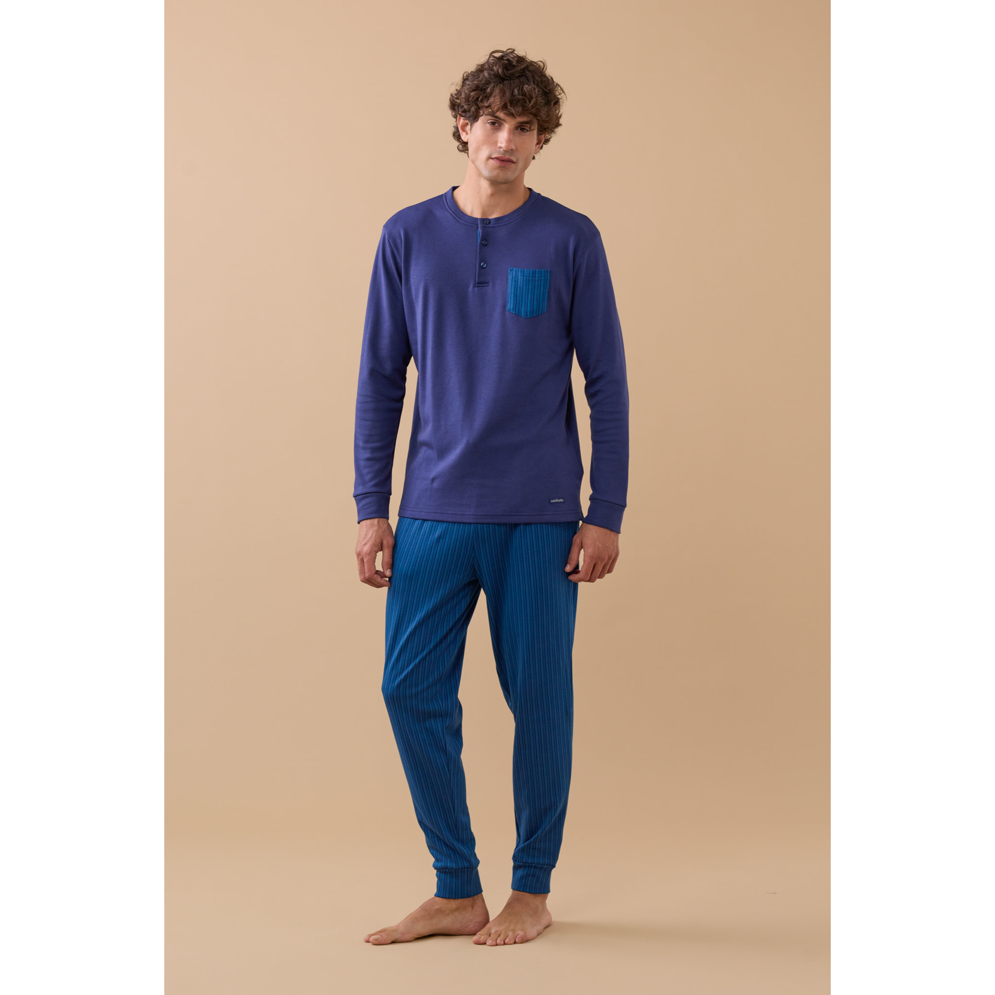 Pigiama uomo caldo cotone felpato articolo stripes. Noidinotte