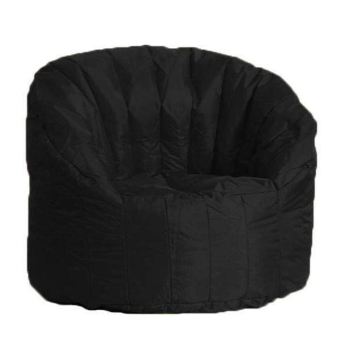 Poltrona Allos, Seduta imbottita, Divano singolo da salotto, Sedia con braccioli, Made in Italy, 80x80 h80 cm, Nero