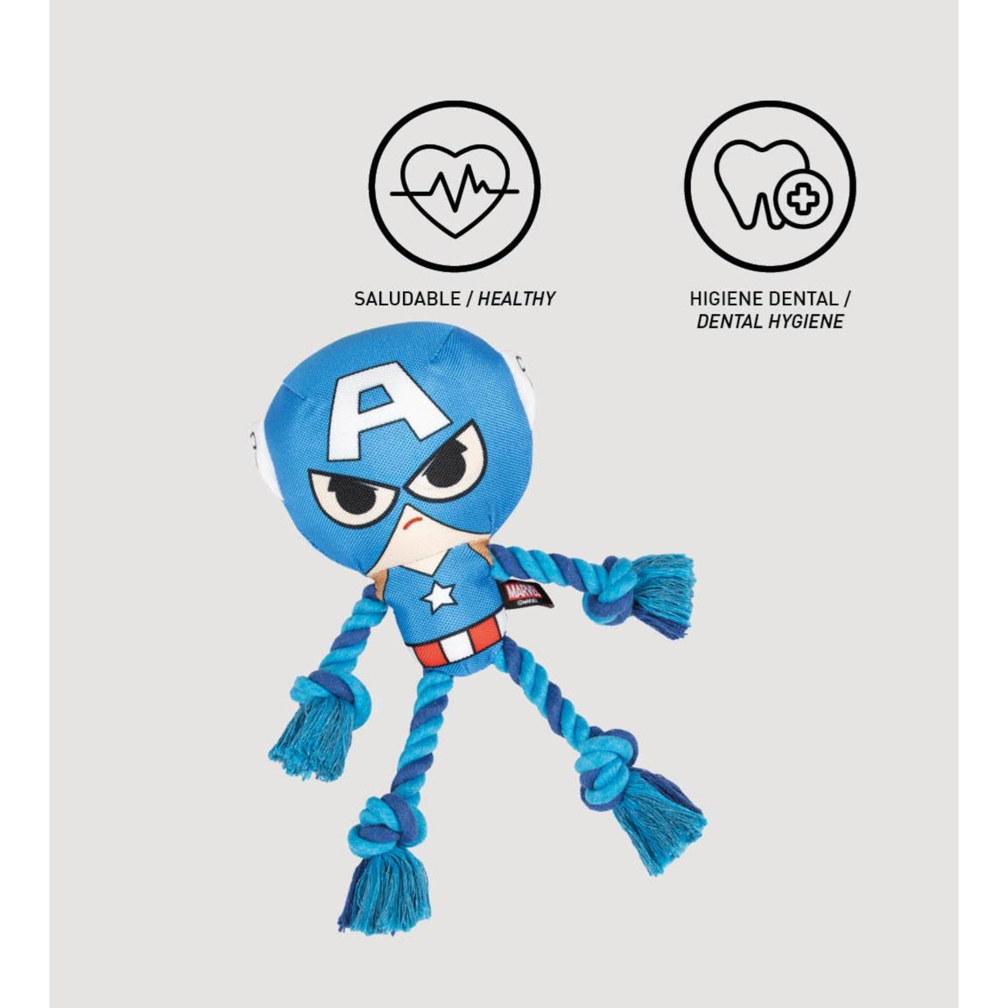 Juguete para perros cuerda diseño avengers capitan america