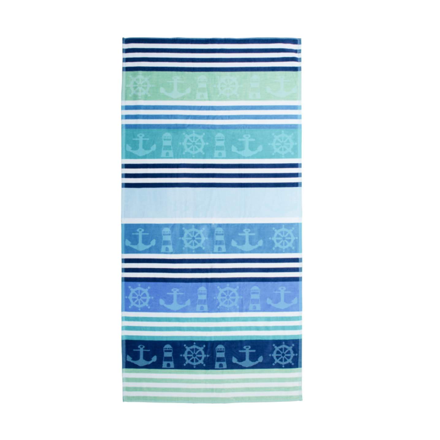 Telo Mare Spugna Jacquard Spiaggia Disegno Nautik