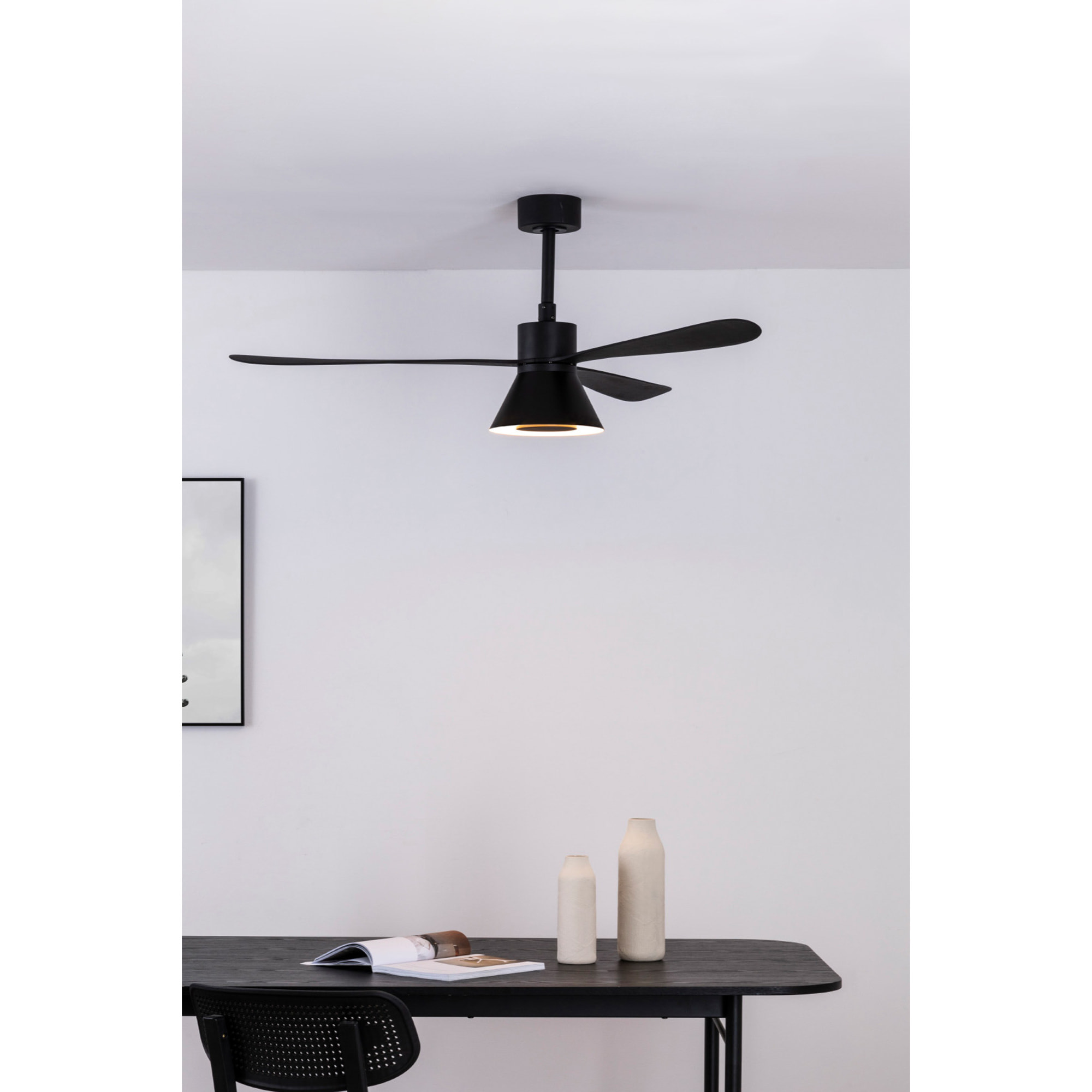 AMELIA L CONE LED ventilatore da soffitto nero