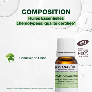Pranarom - Huile Essentielle de Cannelier de Chine - Bio - 10 ml