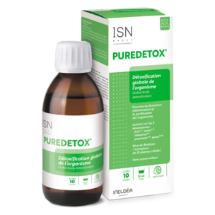 ISN - Puredetox® - Elimination des toxines - Action globale et ciblée sur les 5 émonctoires - Sans Sucre - Sans Gluten - Cure 10 jours