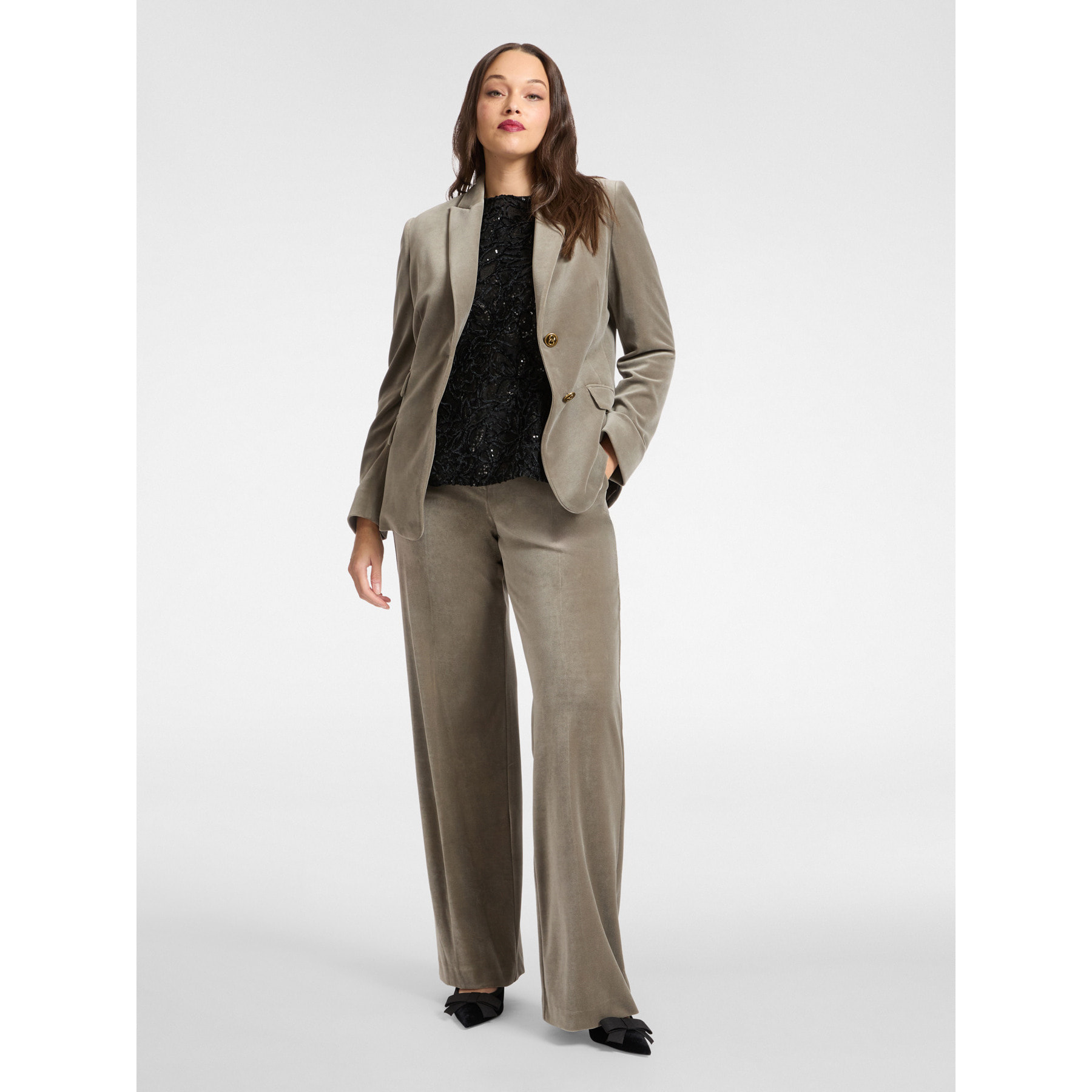 Elena Mirò - Pantaloni in velluto - Grigio