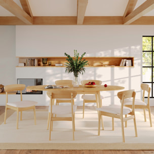 Table ovale 6/8 personnes extensible en bois clair 170/200 cm - Eddy