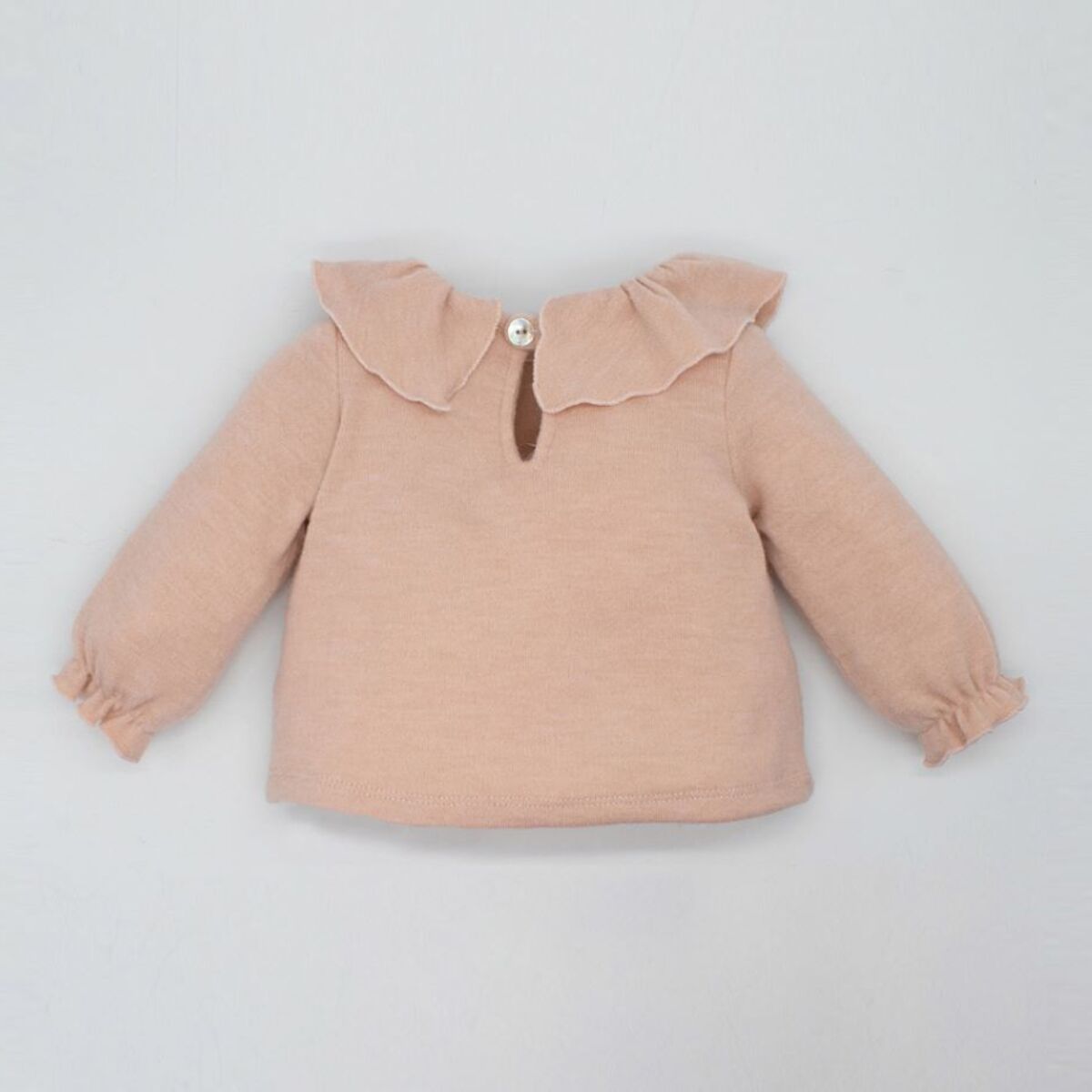 BLUSA PUNTO CUELLO VOLANTE ROSA