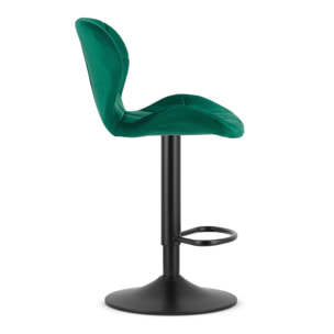 Set di 2 sgabelli alti West in velluto verde smeraldo