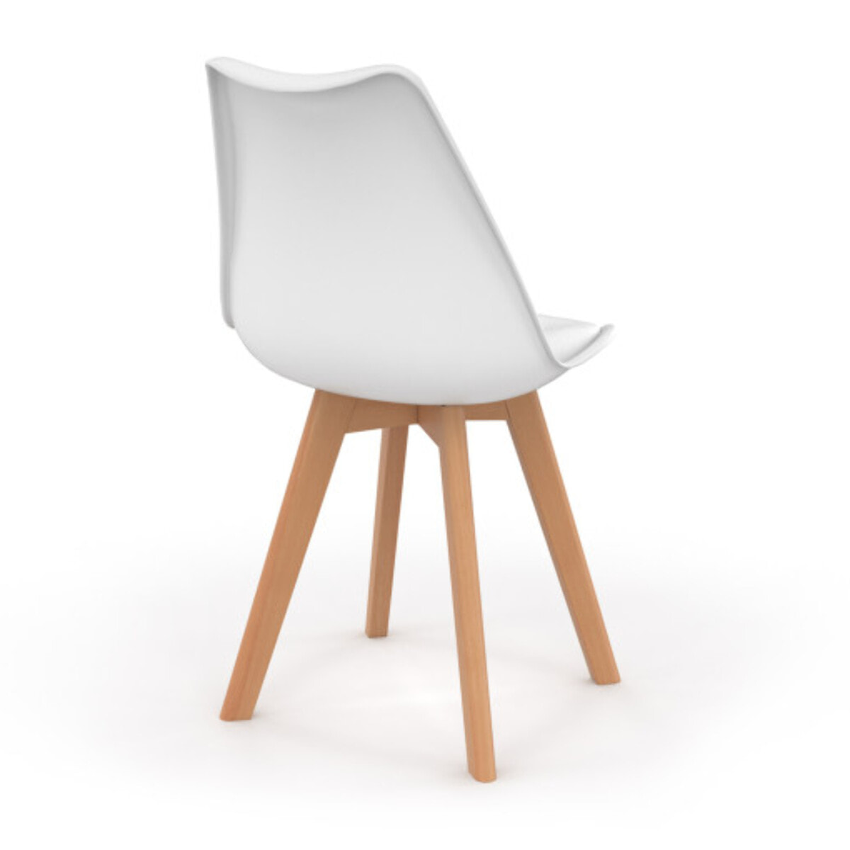 Chaises Nordia pieds bois de hêtre - Blanc