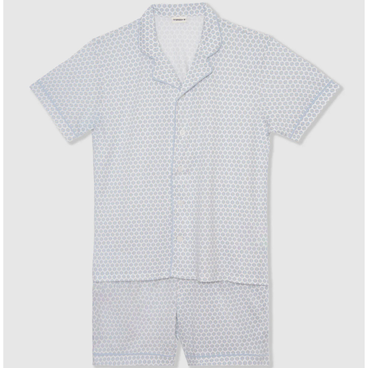 Pigiama corto da uomo in cotone camicia dune indaco